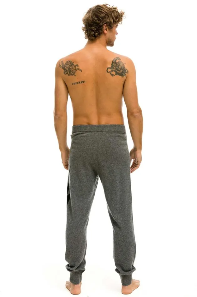 Bolt Cashmere Light Sweater Pant Deep Heather Black Bolt Men Aviator Nation Sweatpants