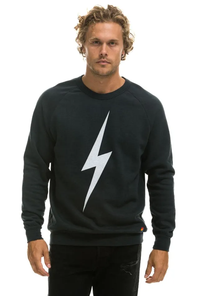 Bolt Crew Sweatshirt 8211 Charcoal WomenMen Aviator Nation Sweatshirts