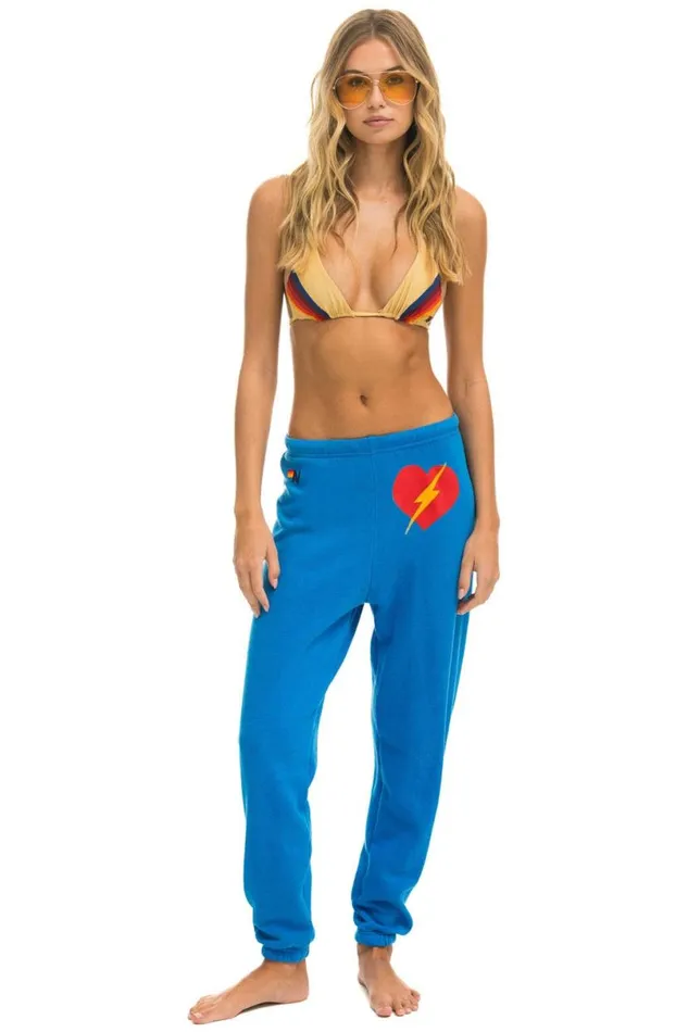 Bolt Heart Sweatpants 8211 Ocean Women Aviator Nation Sweatpants