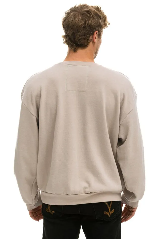 Bolt Relaxed Crew Sweatshirt 8211 Sand Mocha WomenMen Aviator Nation Sweatshirts