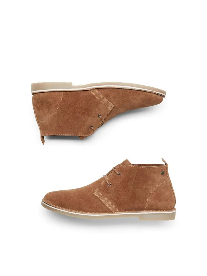 Boots JACK and JONES Mens COW LEATHER DESERT BOOTS Brown Cognac Gift Ideas