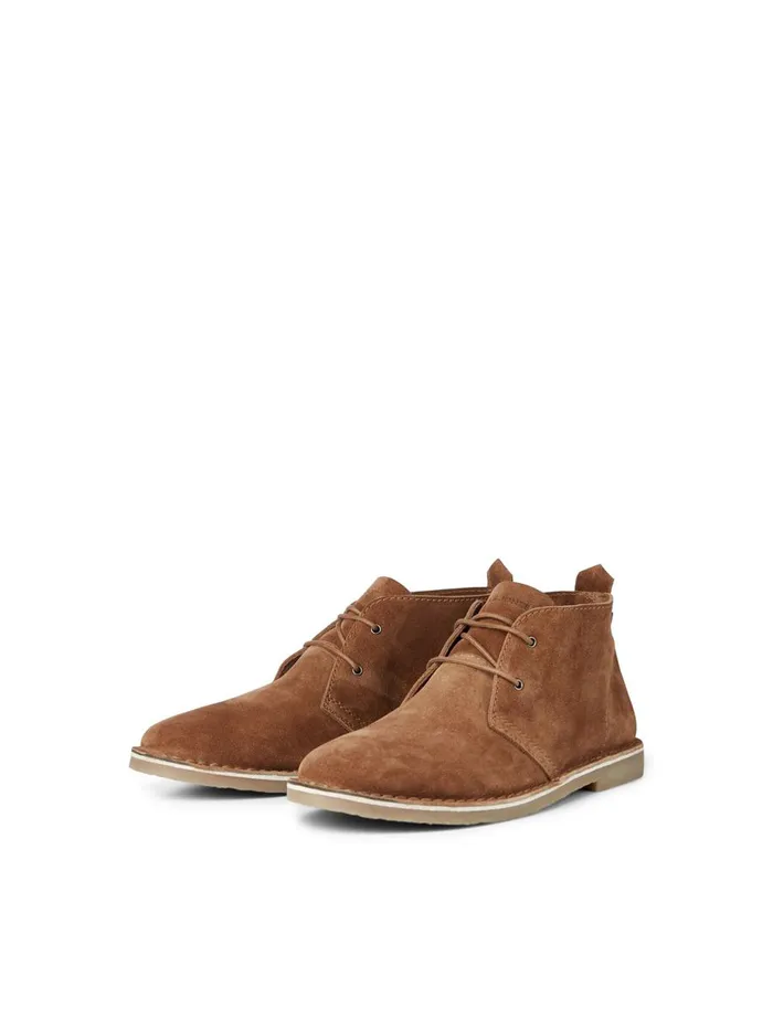 Boots JACK and JONES Mens COW LEATHER DESERT BOOTS Brown Cognac Gift Ideas