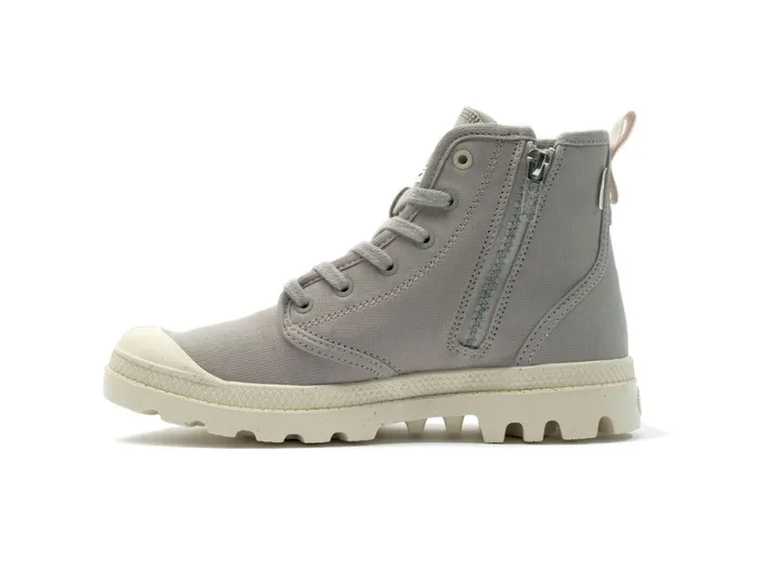 Boots Kids PALLADIUM PAMPA HI ZIP ORGANIC Grey Berry Boots Kids PALLADIUM PAMPA HI ZIP ORGANIC Grey Berry