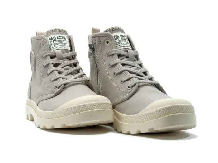 Boots Kids PALLADIUM PAMPA HI ZIP ORGANIC Grey Berry Boots Kids PALLADIUM PAMPA HI ZIP ORGANIC Grey Berry