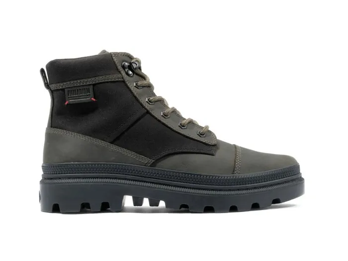 Boots Men PALLADIUM PALLATROOPER ROUGH Blackolive Night