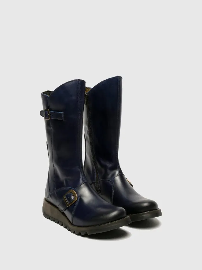 Buckle Boots MES 2 BLUE Women Fly London Boots