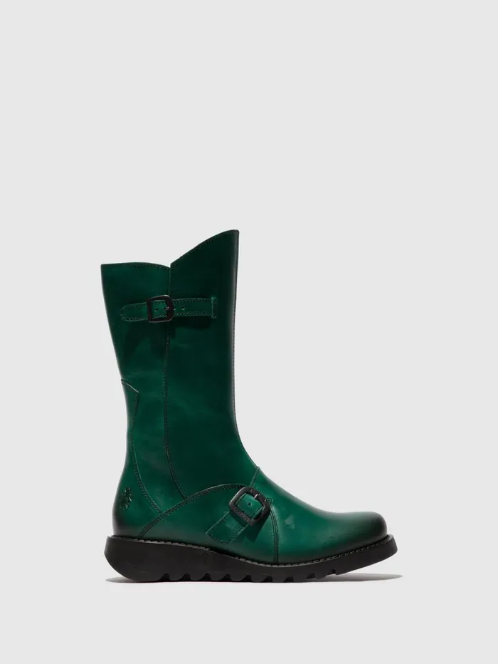 Buckle Boots MES 2 SHAMROCK GREEN BLACK SOLE Women Fly London Boots