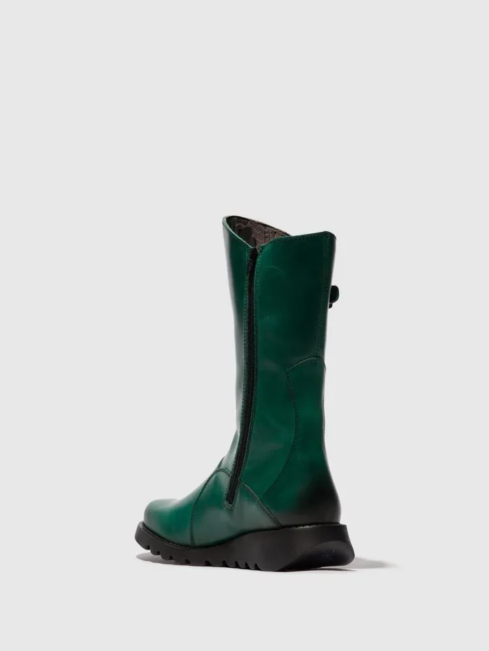 Buckle Boots MES 2 SHAMROCK GREEN BLACK SOLE Women Fly London Boots