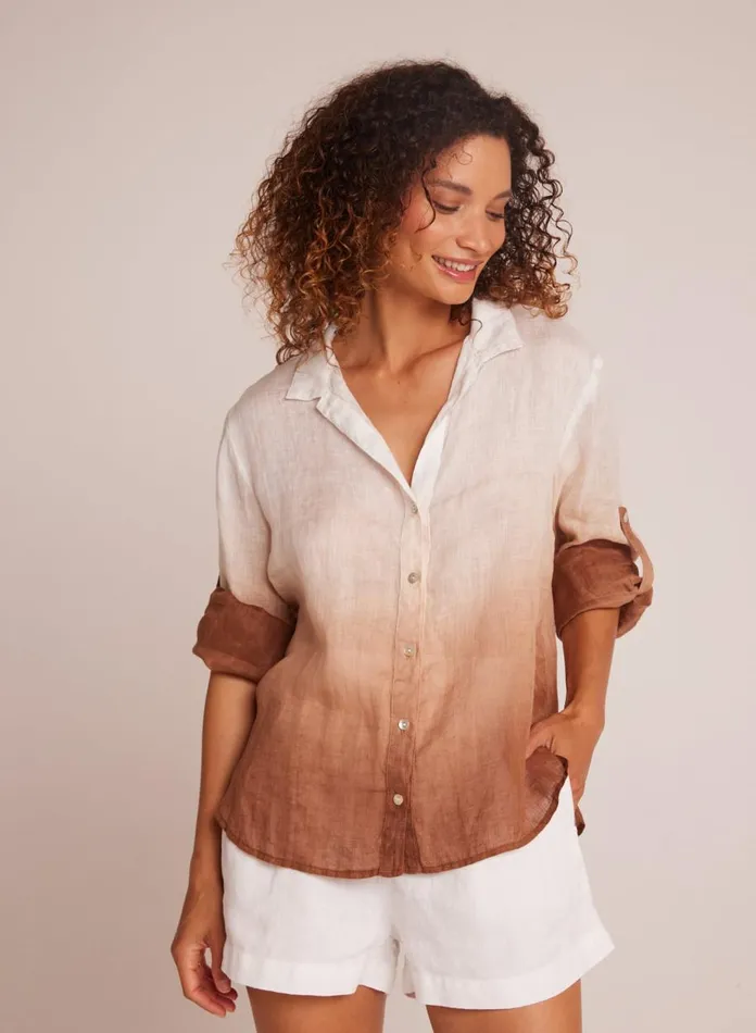 Button Down Women Bella Dahl Capri Button Down 8211 Coconut Ombre Dye