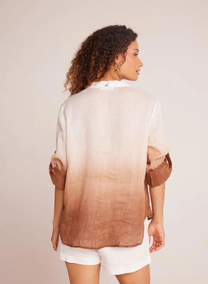Button Down Women Bella Dahl Capri Button Down 8211 Coconut Ombre Dye