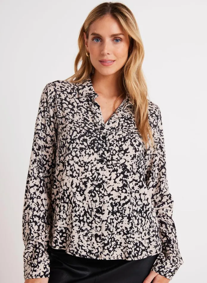 Button Down Women Bella Dahl Clean Shirt 8211 Abstract Bloom Print