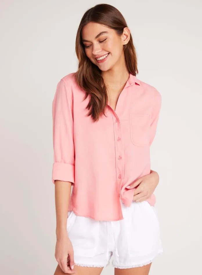 Button Down Women Bella Dahl Shirt Tail Button Down 8211 Blossom Pink