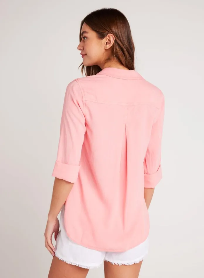 Button Down Women Bella Dahl Shirt Tail Button Down 8211 Blossom Pink Button Down Women Bella Dahl Shirt Tail Button Down 8211 Blossom Pink