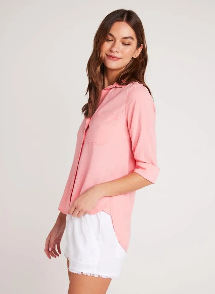 Button Down Women Bella Dahl Shirt Tail Button Down 8211 Blossom Pink Button Down Women Bella Dahl Shirt Tail Button Down 8211 Blossom Pink