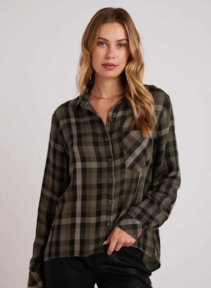 Button Down Women Bella Dahl Slouchy Pocket Button Down 8211 Olive Plaid Button Down Women Bella Dahl Slouchy Pocket Button Down 8211 Olive Plaid