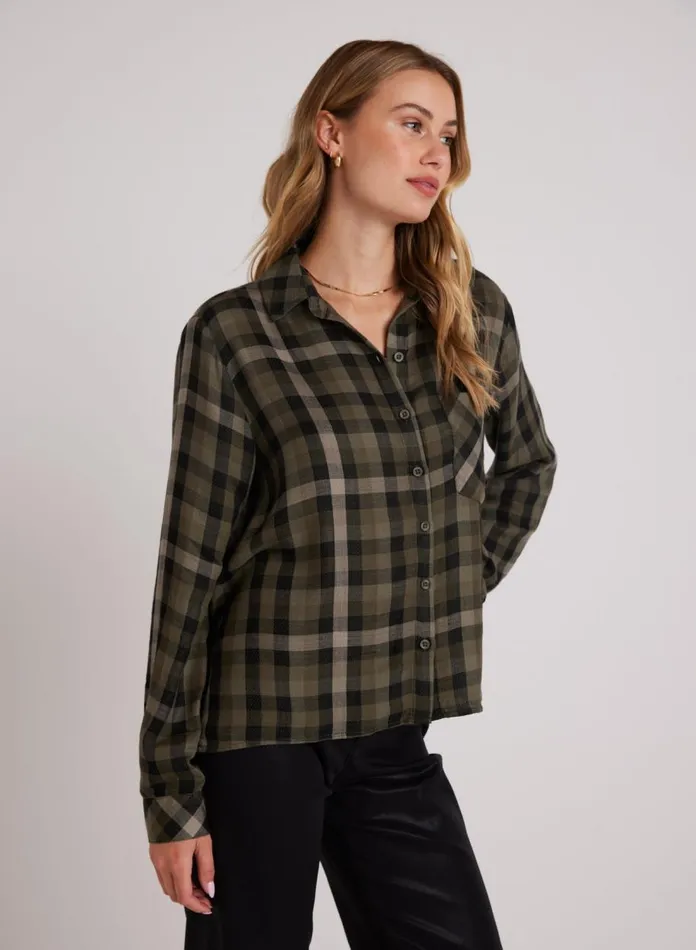 Button Down Women Bella Dahl Slouchy Pocket Button Down 8211 Olive Plaid Button Down Women Bella Dahl Slouchy Pocket Button Down 8211 Olive Plaid