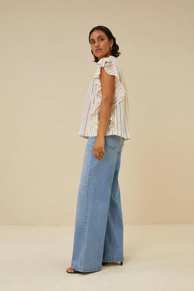ByBar Blouses Vrouwelijk Danee La Stripe Blouse Cerise ByBar Blouses Vrouwelijk Danee La Stripe Blouse Cerise