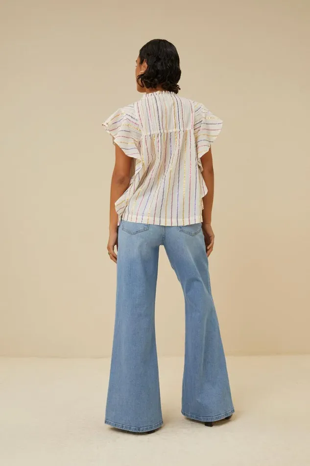 ByBar Blouses Vrouwelijk Danee La Stripe Blouse Cerise ByBar Blouses Vrouwelijk Danee La Stripe Blouse Cerise