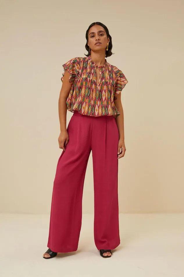 ByBar Blouses Vrouwelijk Danee Summer Ikat Blouse Summer Ikat Print