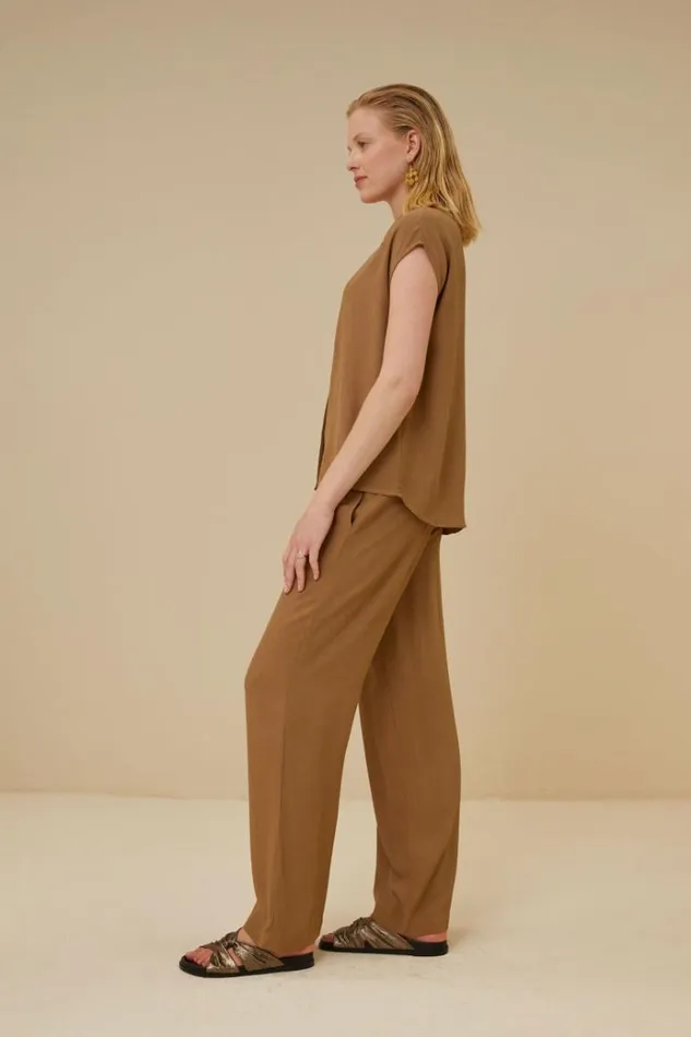 ByBar Blouses Vrouwelijk Kiek Viscose Top Khaki ByBar Blouses Vrouwelijk Kiek Viscose Top Khaki