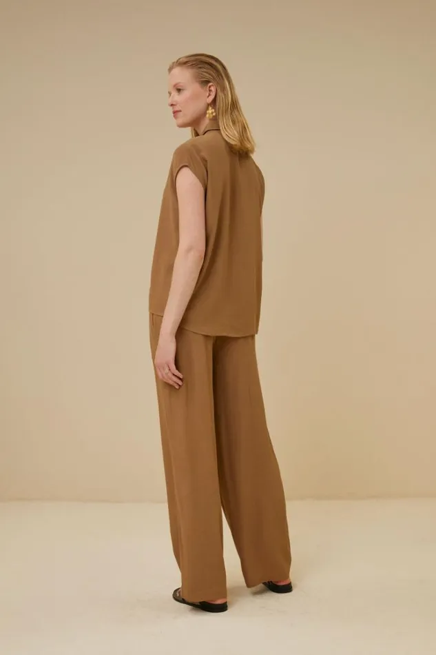 ByBar Blouses Vrouwelijk Kiek Viscose Top Khaki ByBar Blouses Vrouwelijk Kiek Viscose Top Khaki