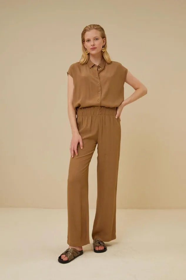 ByBar Blouses Vrouwelijk Kiek Viscose Top Khaki ByBar Blouses Vrouwelijk Kiek Viscose Top Khaki