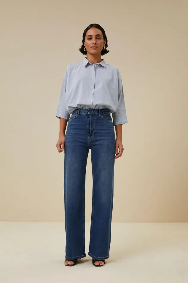 ByBar Blouses Vrouwelijk Norel Pin Stripe Blouse Indi Grey ByBar Blouses Vrouwelijk Norel Pin Stripe Blouse Indi Grey