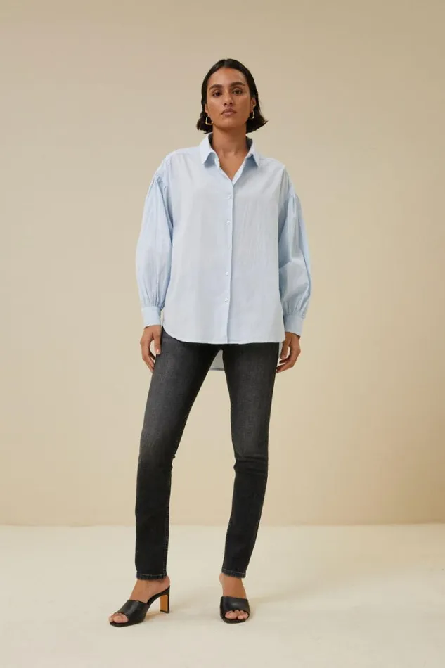 ByBar Blouses Vrouwelijk Sarah Chambray Blouse Light Blue