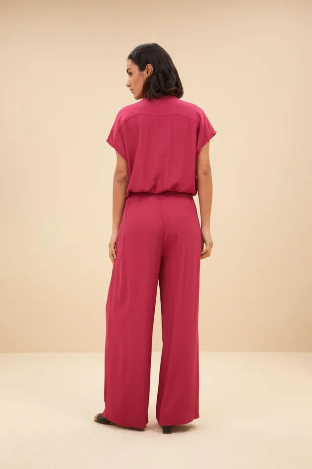 ByBar Broeken Vrouwelijk Benji Viscose Pant Cerise ByBar Broeken Vrouwelijk Benji Viscose Pant Cerise