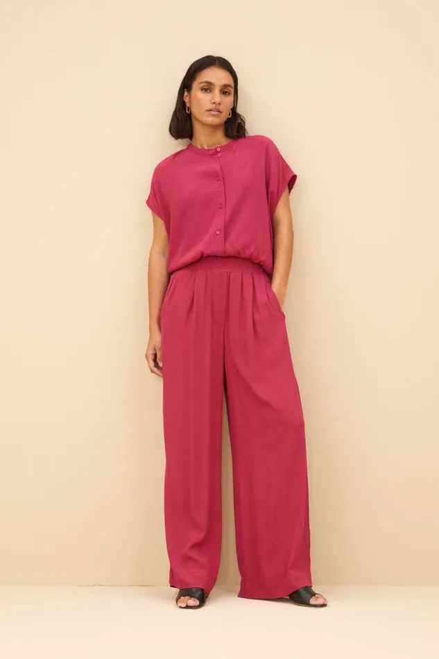 ByBar Broeken Vrouwelijk Benji Viscose Pant Cerise ByBar Broeken Vrouwelijk Benji Viscose Pant Cerise