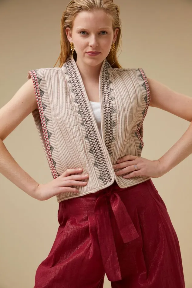 ByBar Gilets and Spencers Vrouwelijk Isla Handloom Jacket Bricks ByBar Gilets and Spencers Vrouwelijk Isla Handloom Jacket Bricks