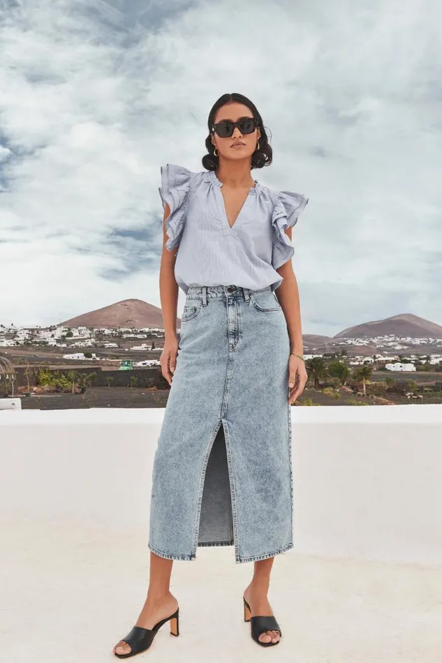 ByBar Rokken Vrouwelijk Elba Denim Skirt Denim