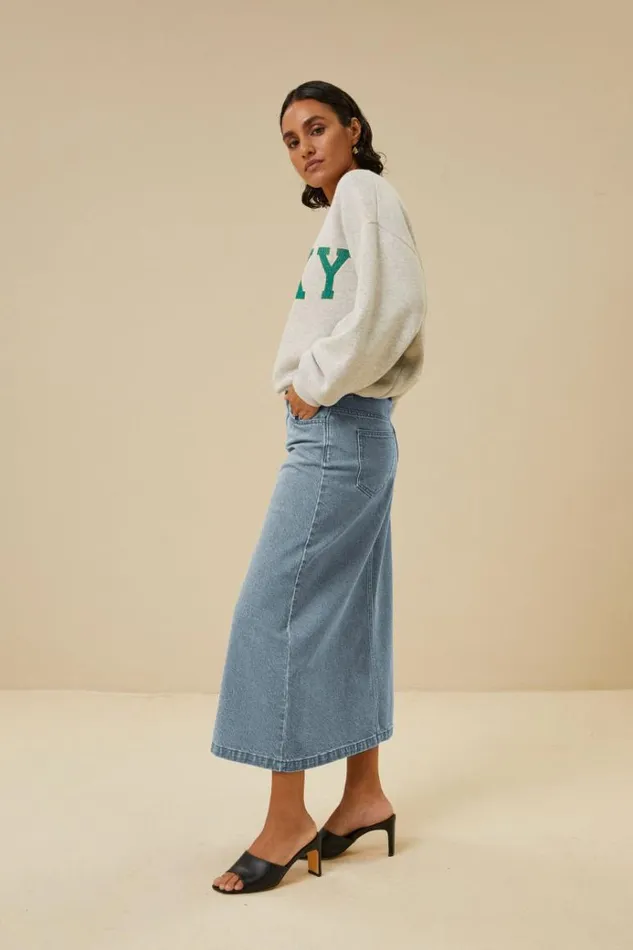 ByBar Rokken Vrouwelijk Elba Denim Skirt Denim ByBar Rokken Vrouwelijk Elba Denim Skirt Denim