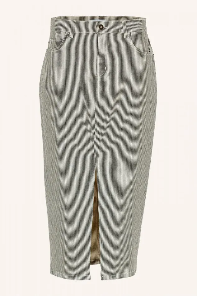 ByBar Rokken Vrouwelijk Elba Stripe Skirt Jet Black ByBar Rokken Vrouwelijk Elba Stripe Skirt Jet Black
