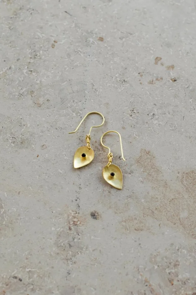 ByBar Sieraden Vrouwelijk Pd Leave Earring Black