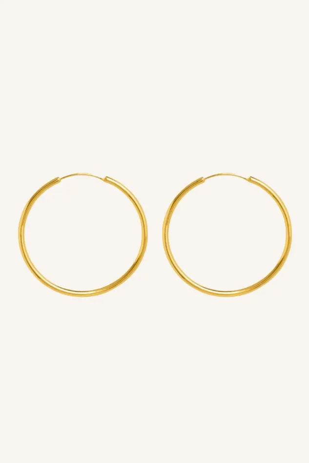 ByBar Sieraden Vrouwelijk Pd Round Earring L Gold ByBar Sieraden Vrouwelijk Pd Round Earring L Gold
