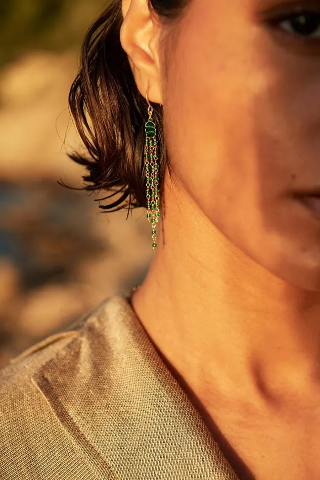 ByBar Sieraden Vrouwelijk Sterre Earring Green ByBar Sieraden Vrouwelijk Sterre Earring Green
