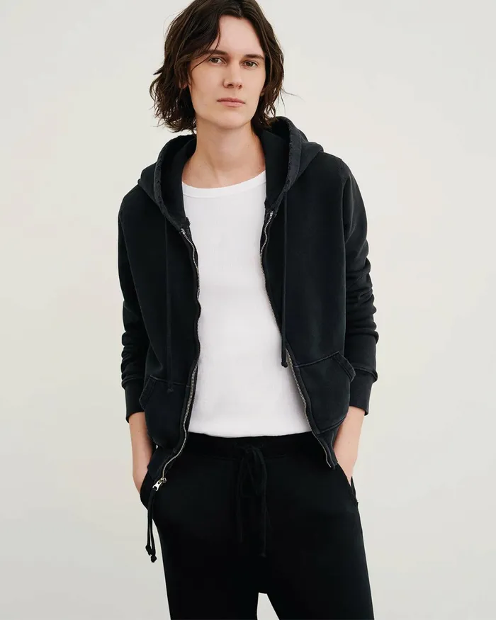 CALLIE ZIP UP HOODIE Cocoa Women Nili Lotan Knits and Sweaters
