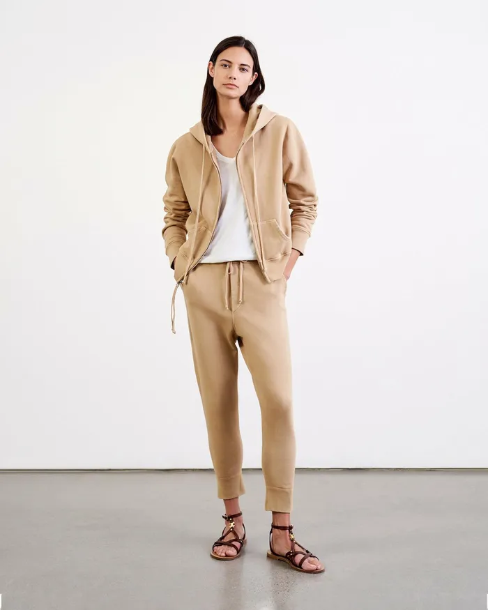 CALLIE ZIP UP HOODIE Cocoa Women Nili Lotan Knits and Sweaters