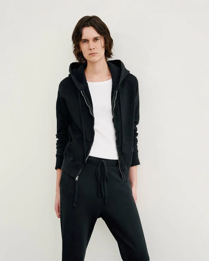CALLIE ZIP UP HOODIE Cocoa Women Nili Lotan Knits and Sweaters