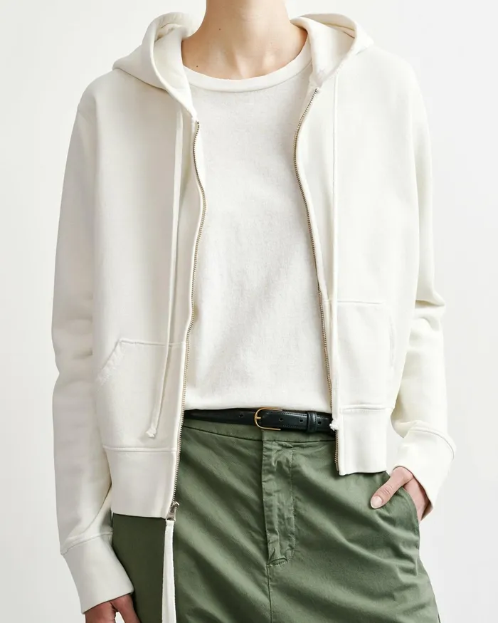 CALLIE ZIP UP HOODIE Cocoa Women Nili Lotan Knits and Sweaters