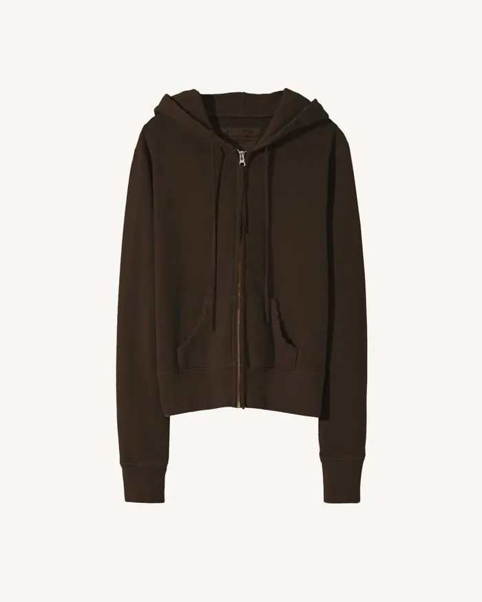 CALLIE ZIP UP HOODIE Cocoa Women Nili Lotan Knits and Sweaters
