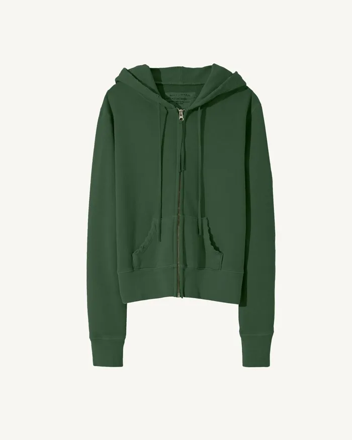 CALLIE ZIP UP HOODIE Cocoa Women Nili Lotan Knits and Sweaters