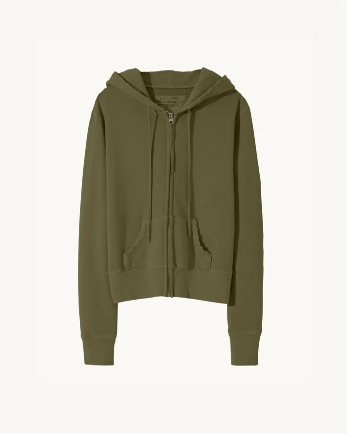 CALLIE ZIP UP HOODIE Cocoa Women Nili Lotan Knits and Sweaters