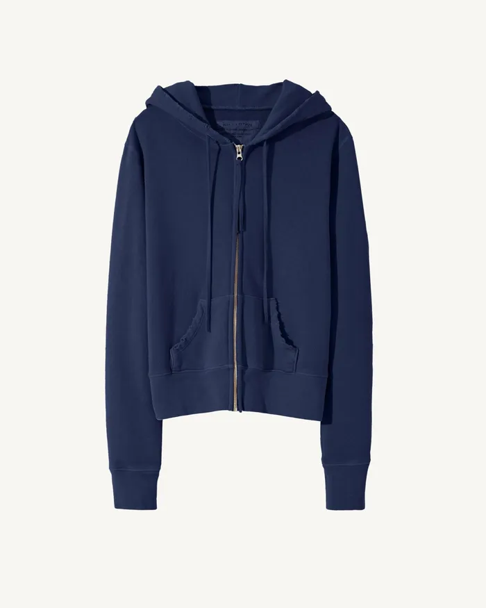 CALLIE ZIP UP HOODIE Cocoa Women Nili Lotan Knits and Sweaters