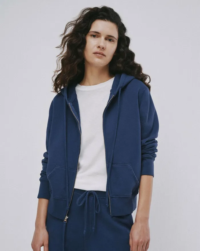 CALLIE ZIP UP HOODIE Cocoa Women Nili Lotan Knits and Sweaters