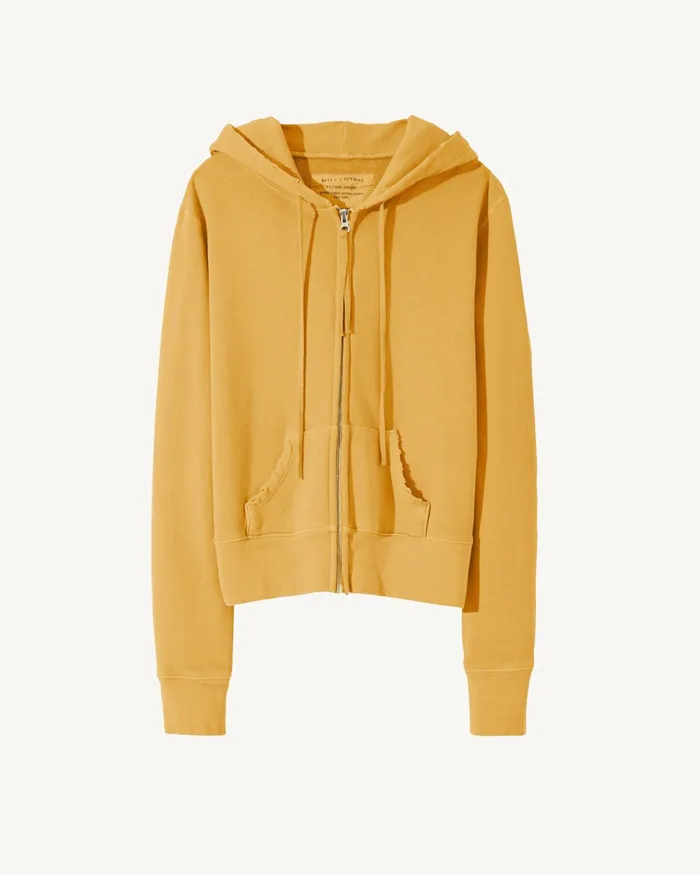 CALLIE ZIP UP HOODIE Cocoa Women Nili Lotan Knits and Sweaters