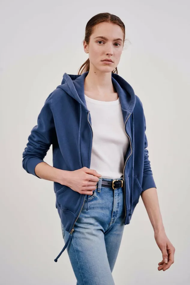 CALLIE ZIP UP HOODIE Cocoa Women Nili Lotan Knits and Sweaters