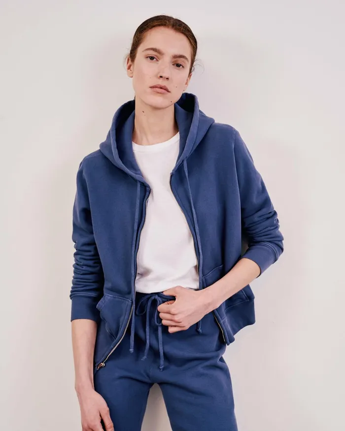 CALLIE ZIP UP HOODIE Cocoa Women Nili Lotan Knits and Sweaters