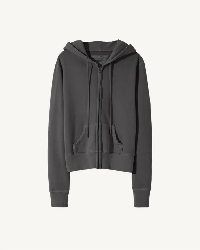 CALLIE ZIP UP HOODIE Cocoa Women Nili Lotan Knits and Sweaters